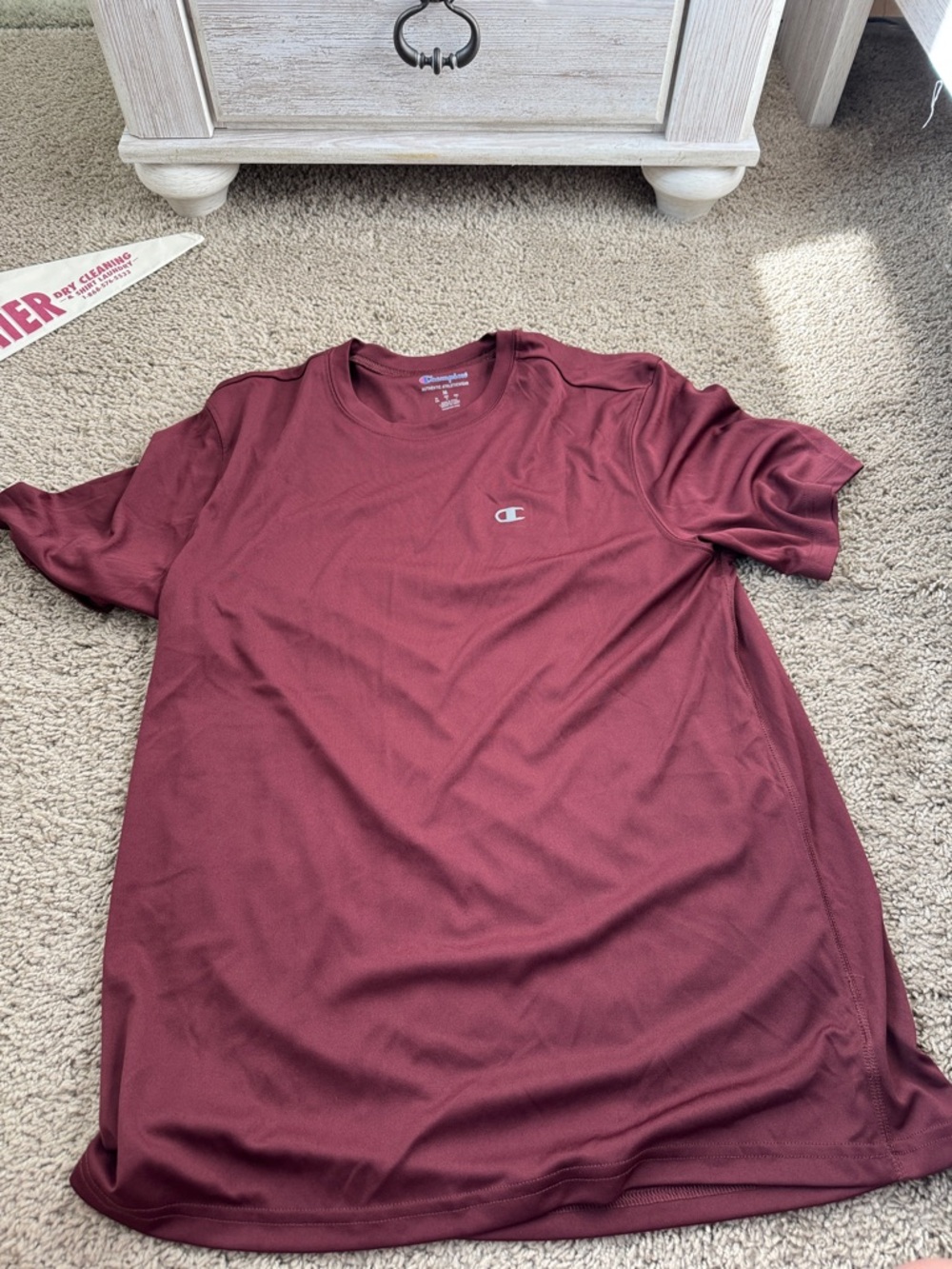 Champion Men's Maroon Athletic Crew Neck Tee